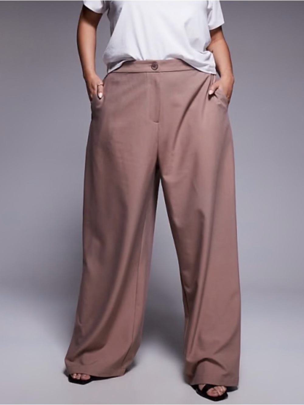ASOS Design Curve Taupe Tailored Straight Leg Pants NWT Size 20 - Picture 5 of 5